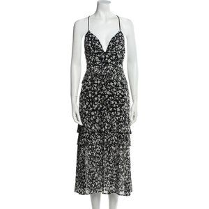 NWOT Saylor Black Floral Print Ruffle Maxi Medium